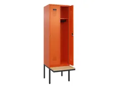 locker met bank,HxBxD 2120x600x815mm,2vak,vak B 300mm,cilinderslot
