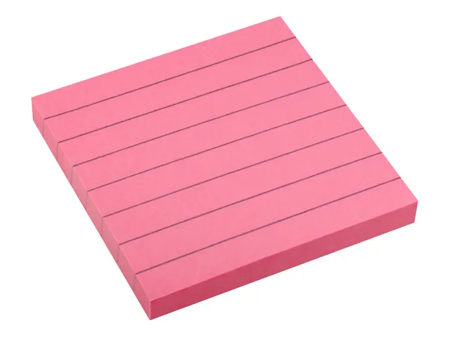 Bloc-mémos 75x75mm ligné rose brillant bloc de 80 feuillets