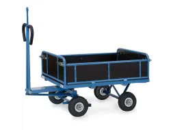 Handtrekwagen 6453PZ 450kg 1140x740mm hout polyurethaan trekoog