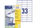 etiket Avery ILK 70x25,4mm 100 vel 33 etiketten per vel wit