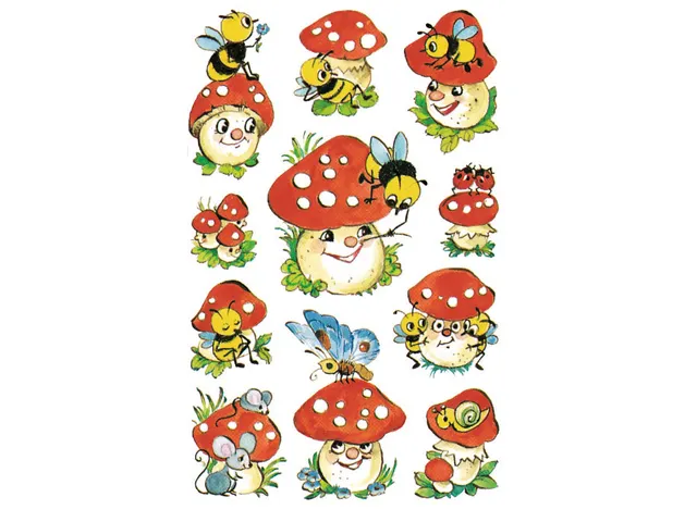 Étiquette en papier Z-design Creative 3 feuilles champignons