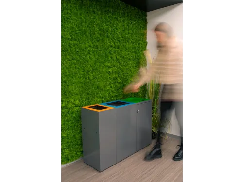 Modulaire Afvalbak met Deur en Zakhouder 85 liter Donkergrijs