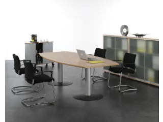 Vergadertafel Vatvormig Hxbxd 72x240x80/120cm Esdoorn Frame Ral9006 - 2