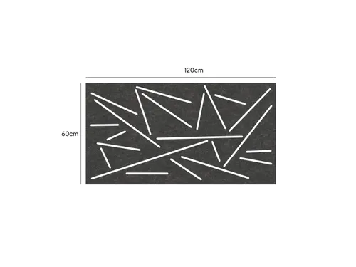 Akoestisch Bureaupaneel met patroon uitsnede 60x120cm Zwart