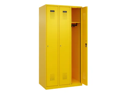 locker,HxBxD 1850x900x500mm,3vak,vak B 300mm,cil.-slot,staand op vloer