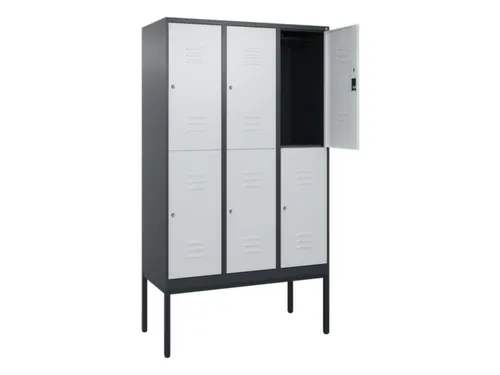 dubbeldekse locker,HxBxD 2120x1200x500mm,3x2vak.,vak B 400mm,cil.-slot