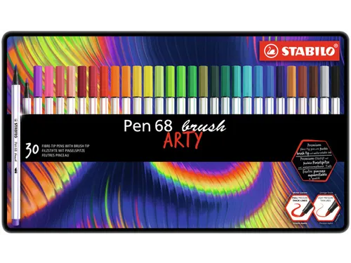 Brushstift STABILO Pen 568/30 Arty assorti blik à 30 stuks