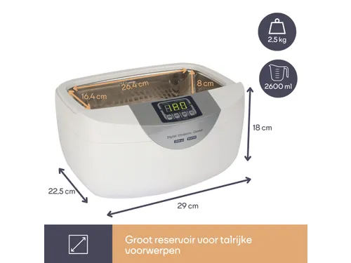 Ultrasone Reiniger Met Tijdschakelaar 2.6 Liter