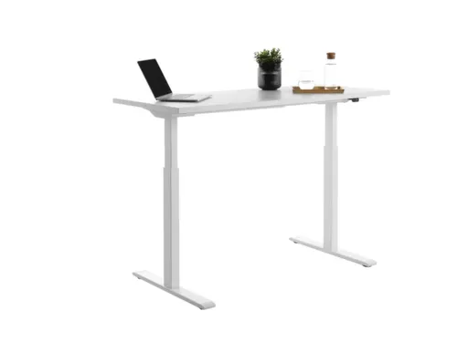 Elektrisch ihv bureau,HxBxD 700-1200x1400x600mm,blad wit,T-voet wit