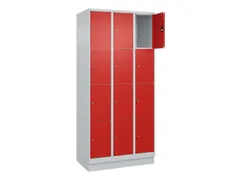 lockerkast,HxBxD 1950x900x500mm,3x4vakken,vak B 300mm,cil.-slot,sokkel