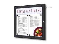 Outdoor Menubord LED Verlicht Met Logo Paneel 2xA4 Liggend