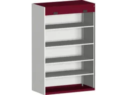 roldeurkast 2000x1300x650mm 4xStalen bodem cil.-slot RAL7035 RAL3004