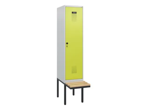 locker met bank,HxBxD 1950x400x815mm,1vak,vak B 400mm,draaigrendel