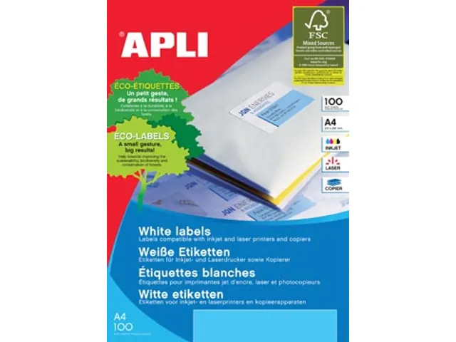 Apli Witte Etiketten 199.6x144.5 mm