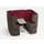 Zitgroep,2Banken,Tafel,4-Zits,Geluidabsorberend,Stof Bruingrijs/Rood
