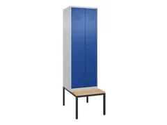 PBM-locker met bank,HxBxD 2120x600x815mm,2vak,vak B 300mm,cil.-slot