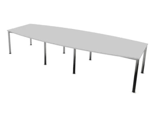 vergadertafel,HxBxD 740x3600x1400mm,vatvormig,MP-lichtgrijs
