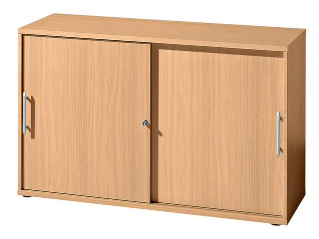 schuifdeurkast,HxBxD 1000x1200x400mm,2xhouten vloer,3ordnerhoogte