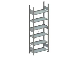 magazijnstelling,grondveld,HxBxD 2200x806x336mm,vakl. 80kg,6xlegbord - 1