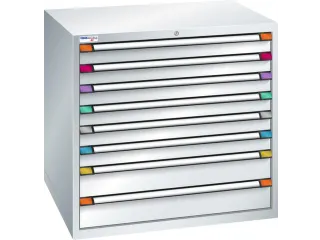ladekast HxBxD 1000x1005x695mm 8 laden RAL7035 front RAL7035 - 2