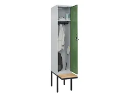 locker met bank,HxBxD 2120x400x815mm,1vak,vak B 400mm,draaigrendel