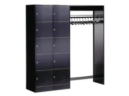locker met kapstok,HxBxD 1950x1850x480mm,romp RAL7016,front RAL7016