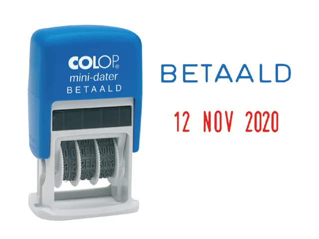 Woord-datumstempel Colop S160B betaald Rood Blauw