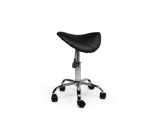 Zadelkruk Office laag harde wielen zwart