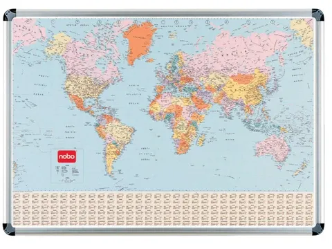Staatkundige Wereldkaart Wereld, Magneethoudend Bord, Beschrijfbaar