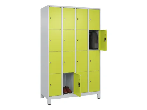 lockerkast,HxBxD 1950x1200x500mm,4x4vakken,vak B 300mm,cil.-slot