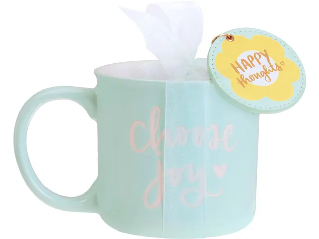 Coffret cadeau mug 580ml et porte-clés Choose Joy
