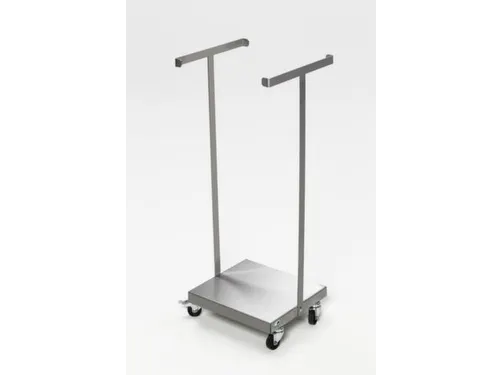 RVS vuilniszakstandaard 120 liter 985x370x330mm romp RVS 4zwenkwielen