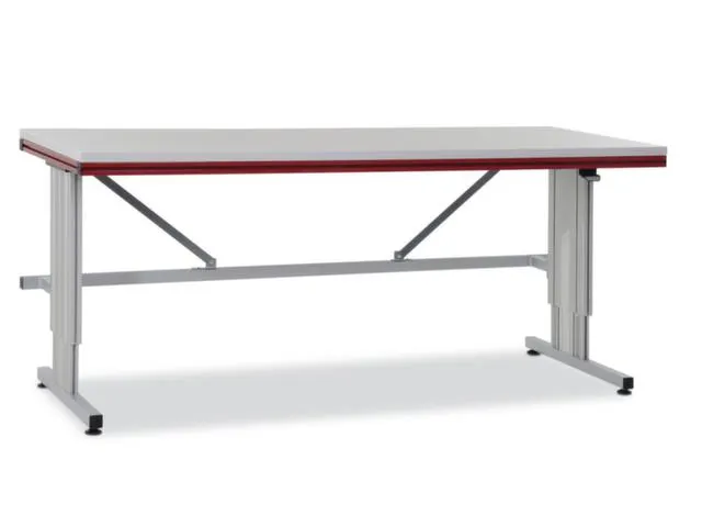 table d'emballage,HxlxP 720-1120x1600x800mm,panneau gris clair