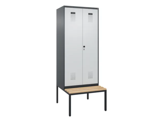 locker met bank,voor scheiding van kleding,HxBxD 2120x800x815mm,2vak