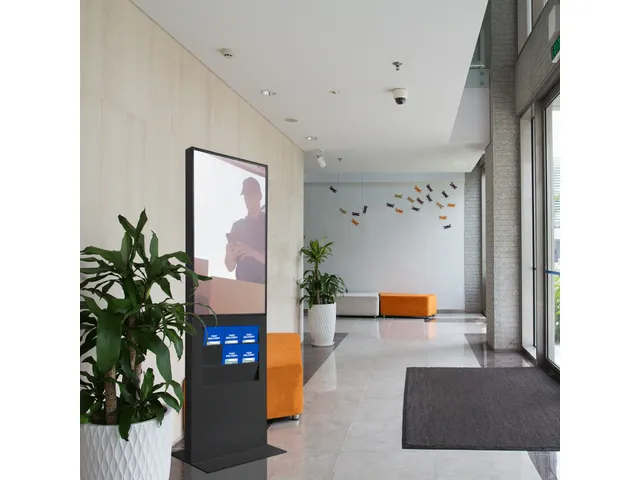 Digitale Smart Line Totem Rack Zwart 43 inch Samsung scherm Touchfolie