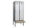 locker met bank,voor scheiding van kleding,HxBxD 2120x800x815mm,2vak