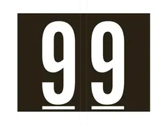 Jalema codetab 9 Zwart gelamineerd, rol van 500 tabs