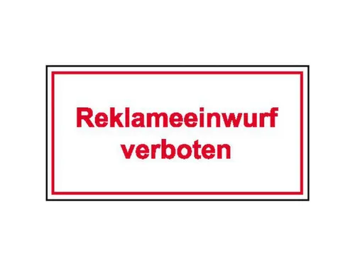 aanwijzingsbord,Geen reclame,PVC,rood/wit,om te verlijmen,HxB 40x100mm