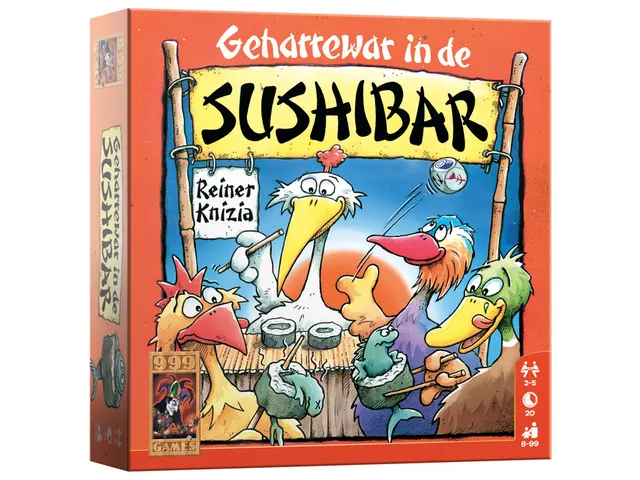 999Games Geharrewar in de Sushibar Dobbelspel 8+
