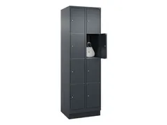 lockerkast,HxBxD 1950x600x500mm,2x4vakken,vak B 300mm,cil.-slot,sokkel