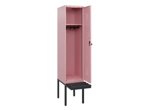 locker met bank,HxBxD 1950x400x815mm,1vak,vak B 400mm,draaigrendel