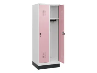 schoollocker,HxBxD 1630x600x500mm,2vak,vak B 300mm,draaigrendel,sokkel - 1