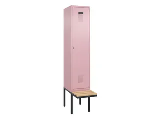 locker met bank,voor scheiding van kleding,HxBxD 2120x400x815mm,1vak - 2