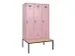 locker met bank,voor scheiding van kleding,HxBxD 2120x1200x815mm,3vak