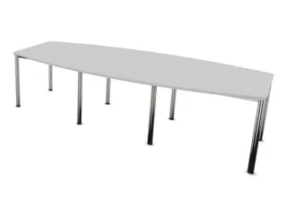 vergadertafel,HxBxD 740x2800x1200mm,vatvormig,MP-lichtgrijs - 1