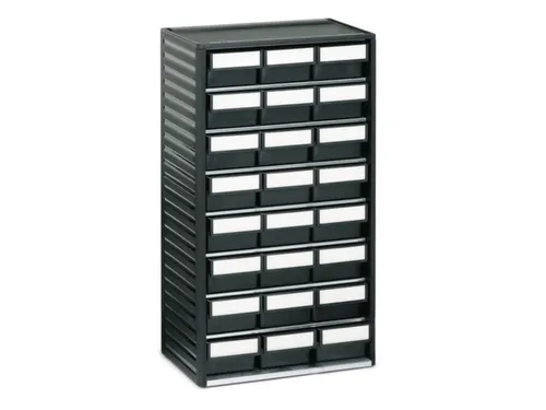 ESD-assortimentskast,HxBxD 550x310x180mm,24lade(n),laden zwart