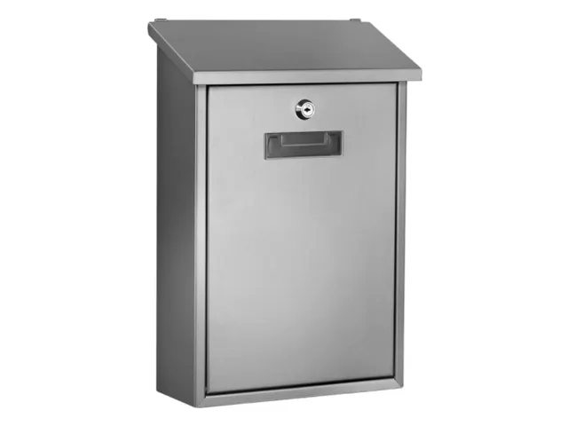 Brievenbus Berlin Inox met naamplaatje incl. 2 sleutels 36.5x27x10cm