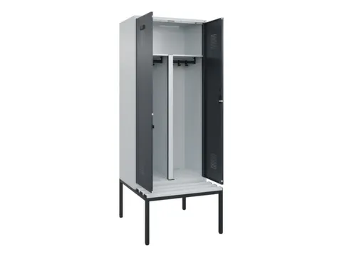 PBM-locker met bank,HxBxD 2120x800x815mm,2vak,vak B 400mm