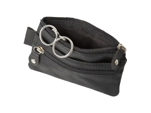 Sleuteletui Alassio 7,5x10x1cm Leer zwart