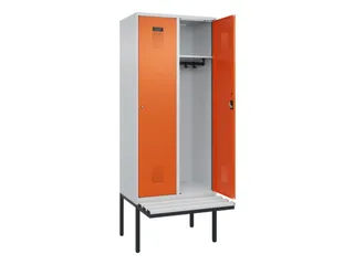 locker met bank,HxBxD 2120x800x815mm,2vak,vak B 400mm,cilinderslot - 1